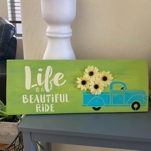 Handmade wooden sign